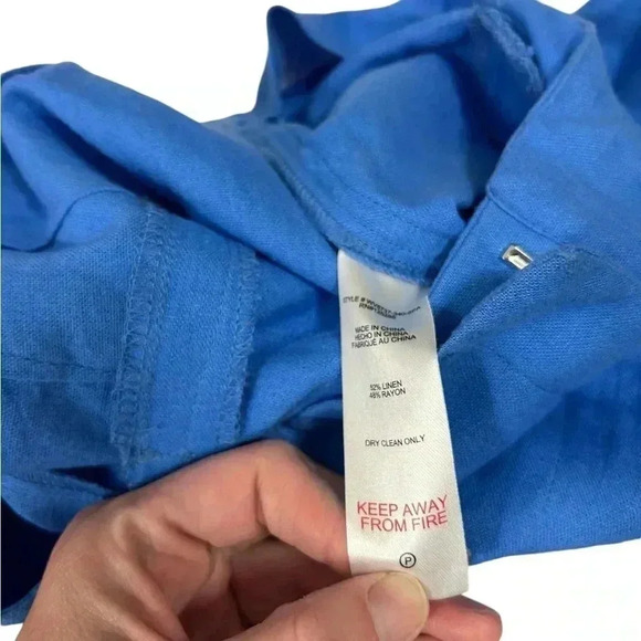 Jason Wu Regular Linen Blend Wide Leg Braided Crop Pants French Blue NEW Size 12 - Picture 6 of 13